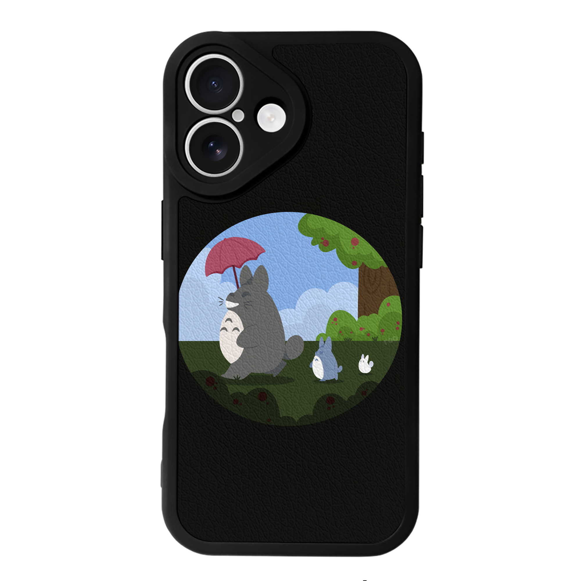 （画像用） となりのトトロ 草壁メイ 草壁サツキ My Neighbor Totoro Satsuki Kusakabe Mei Kusakabe 【iPhone 16シリーズ対応】シリコンスマホケース（レザー調） 材質：シリコン